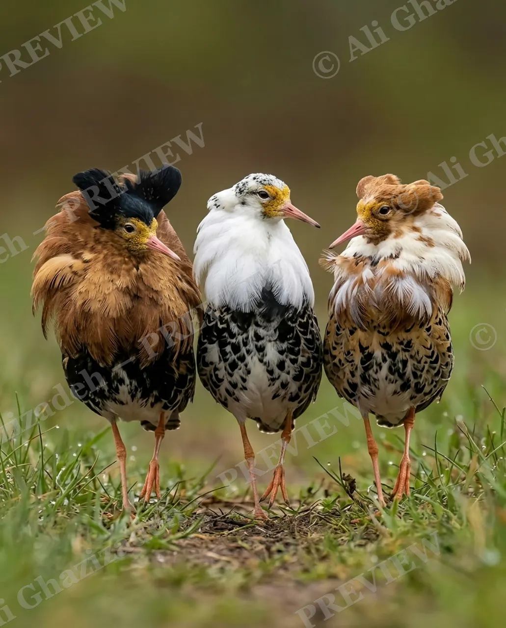 Ruff Night Out — Three Different Dos — Sandpiper artwork by Ali Ghazizadeh