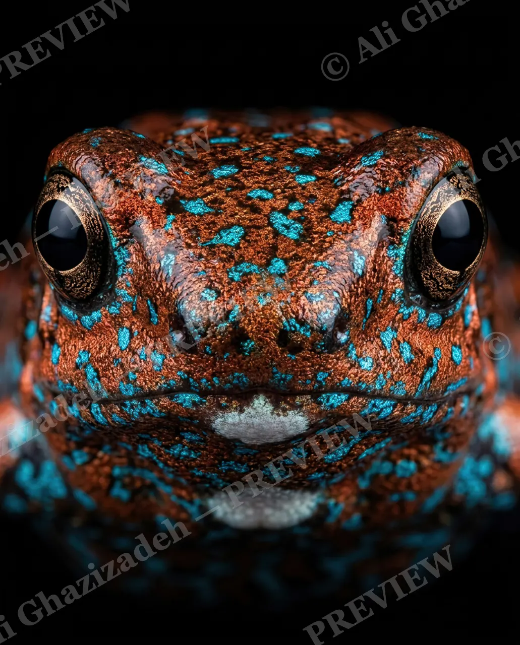 The Usual Suspects — Turquoise Speckles — Frog artwork by Ali Ghazizadeh