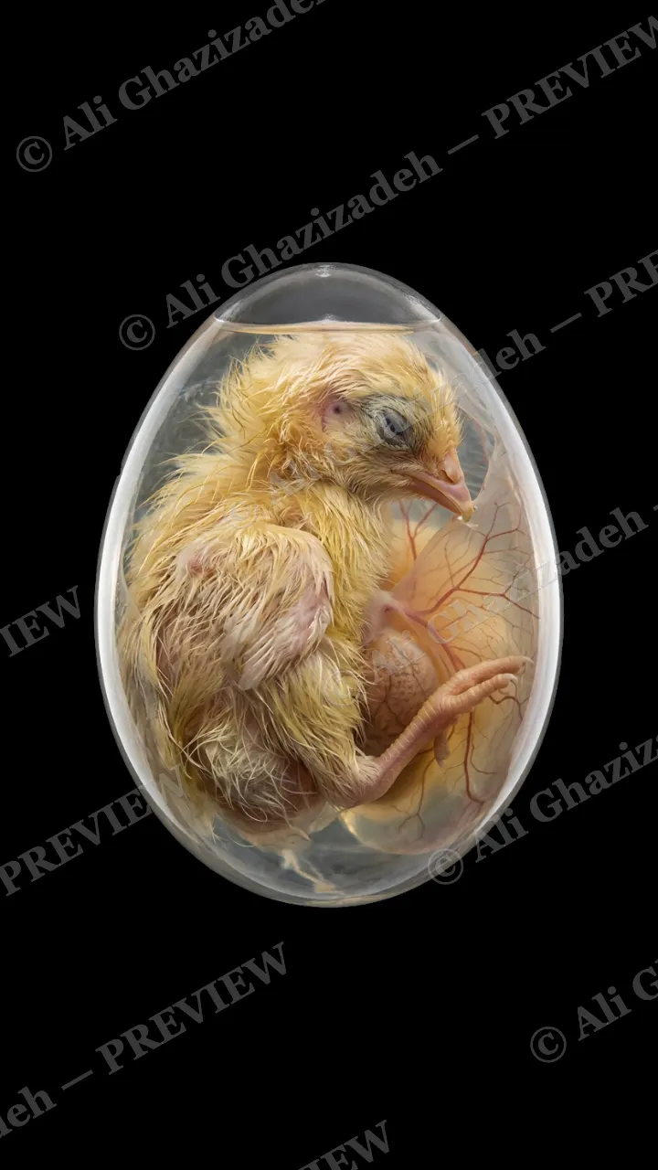 Almost Hatched — Barnyard in Waiting — Chicken artwork by Ali Ghazizadeh