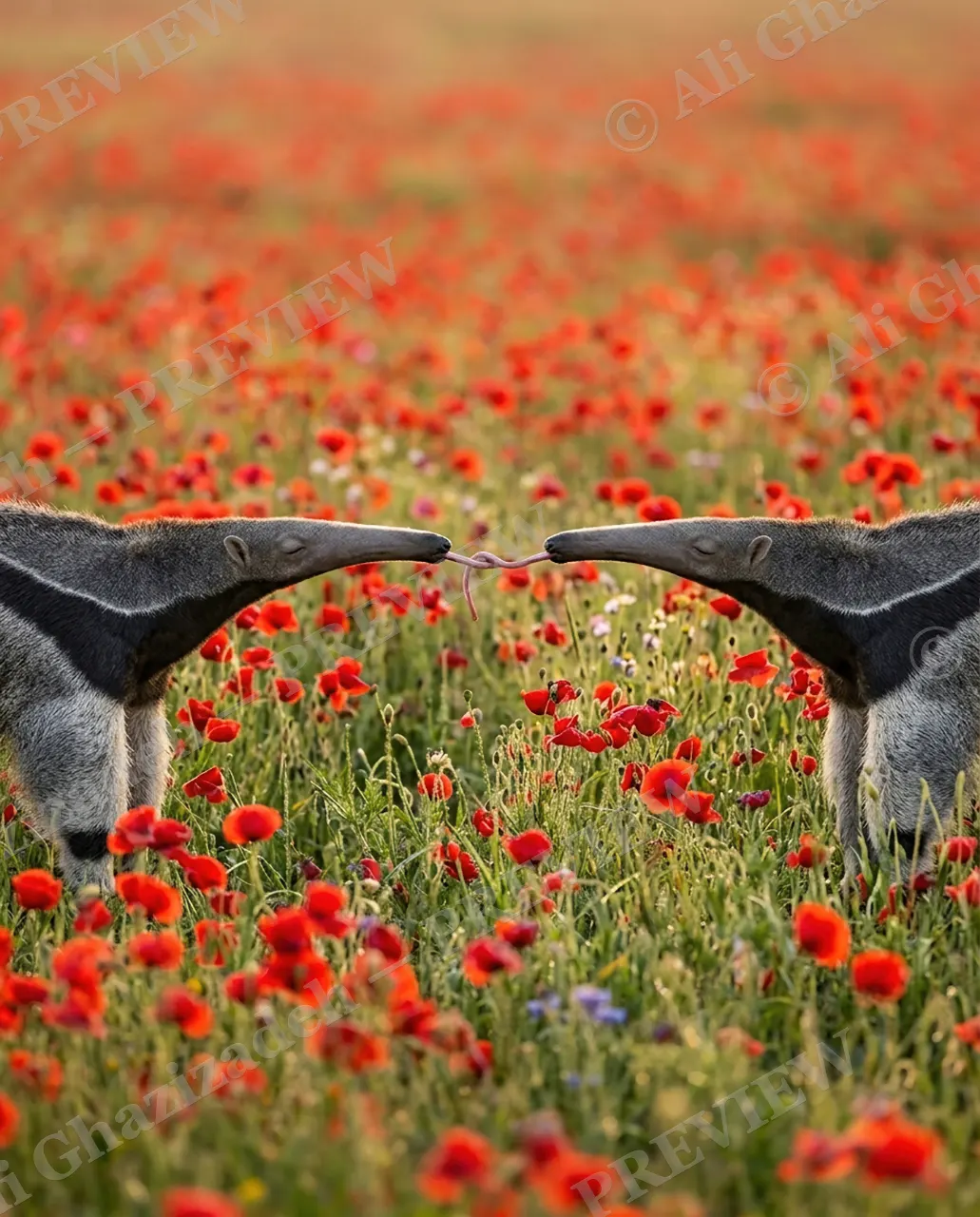 Tongue Tied — Meet in the Middle — Giant anteater artwork by Ali Ghazizadeh