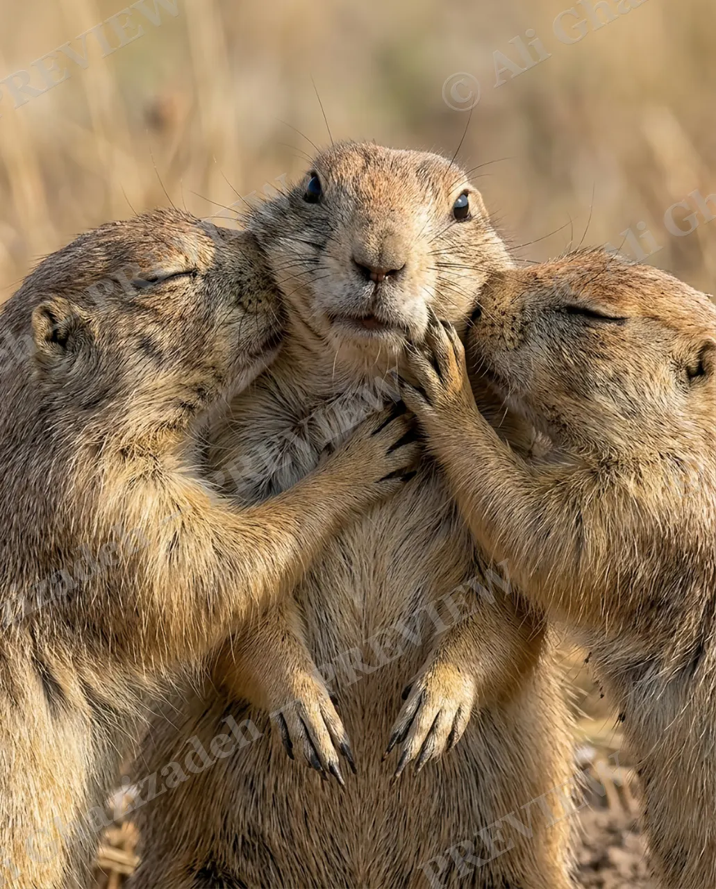 Family Feud — The Tender Squeeze — Prairie dog artwork by Ali Ghazizadeh