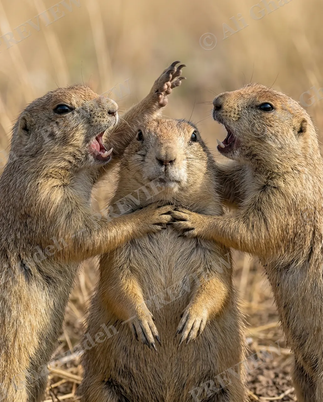 Family Feud — Tempers Flare — Prairie dog artwork by Ali Ghazizadeh
