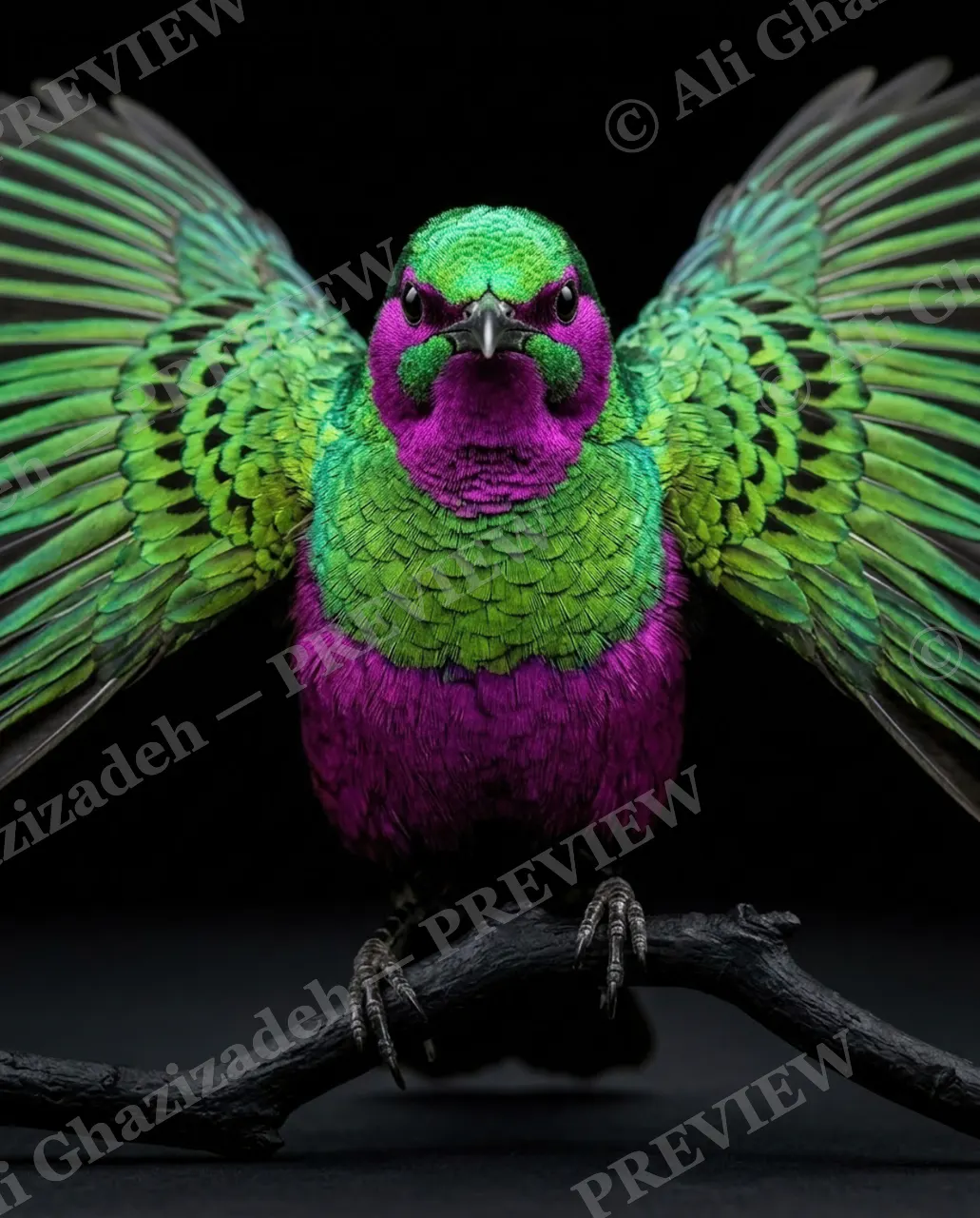Trick of the Light — Magenta-Faced and Fierce — Starling artwork by Ali Ghazizadeh