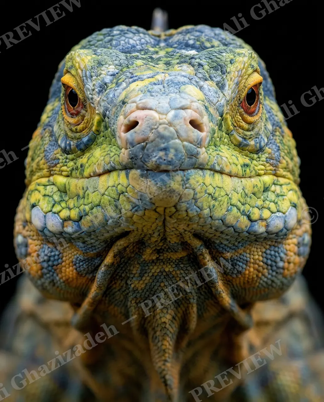 Not a Chameleon — Every Color at Once — Marine iguana artwork by Ali Ghazizadeh
