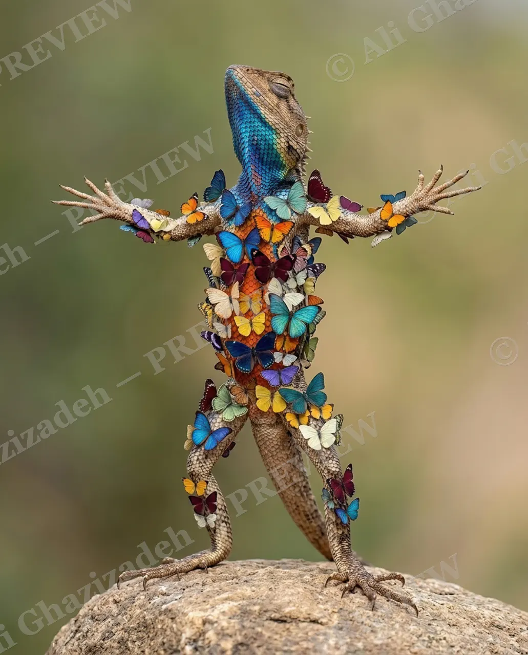 Wardrobe Malfunction — The Butterfly Suit — Lizard artwork by Ali Ghazizadeh