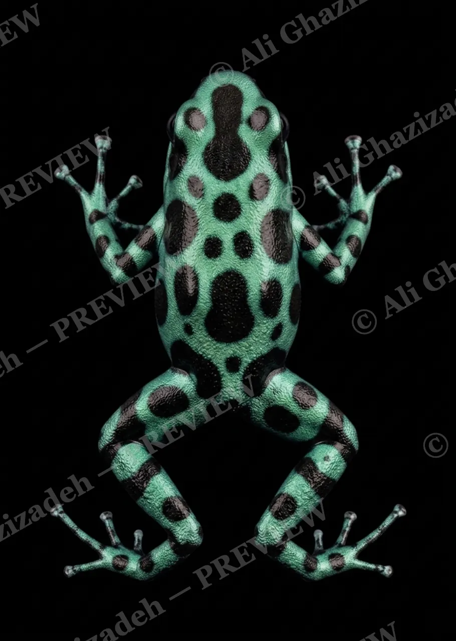 Warning Labels — Jungle Camouflage — Poison dart frog artwork by Ali Ghazizadeh