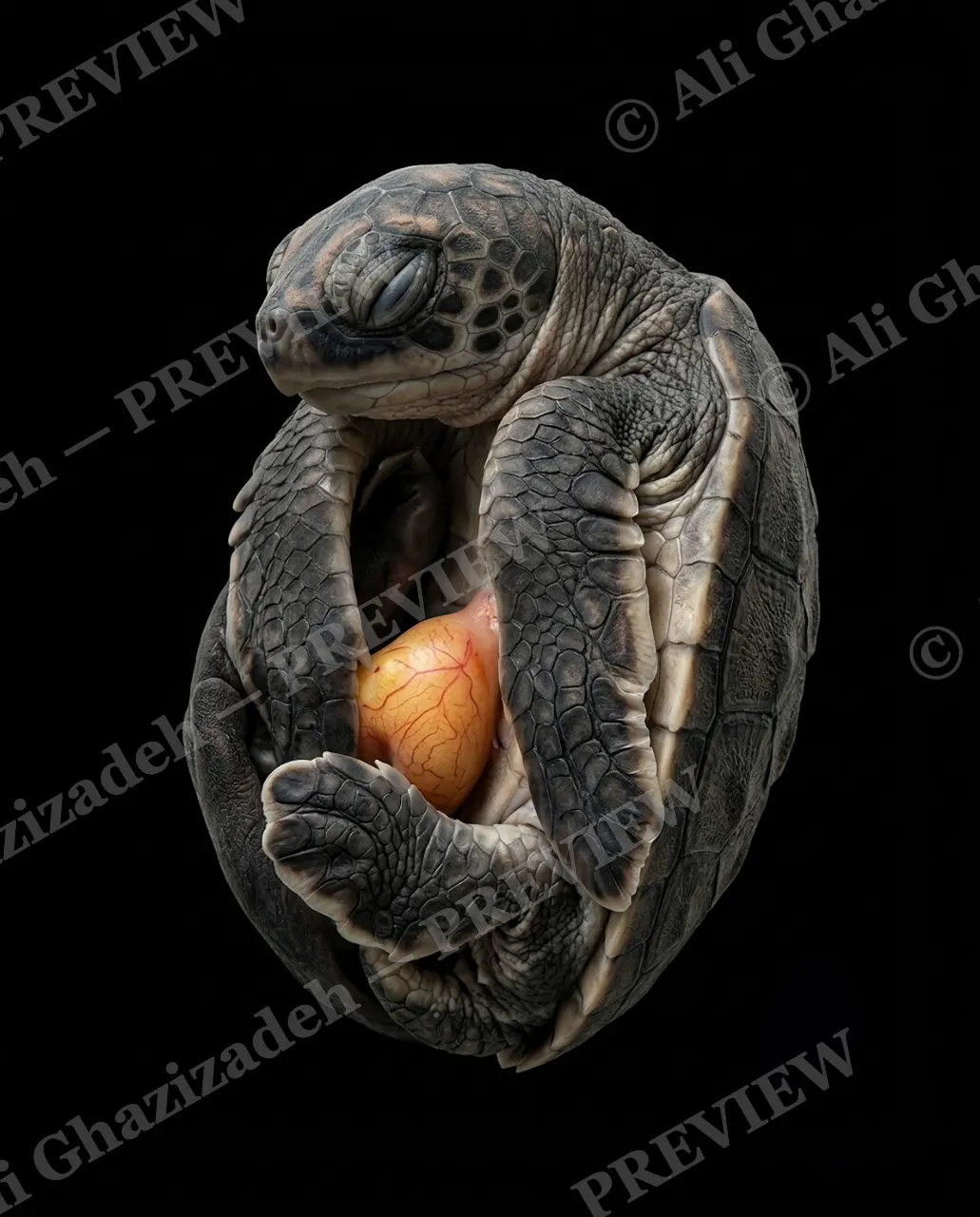 Not Yet Hatched — Before the Shell — Chicken artwork by Ali Ghazizadeh