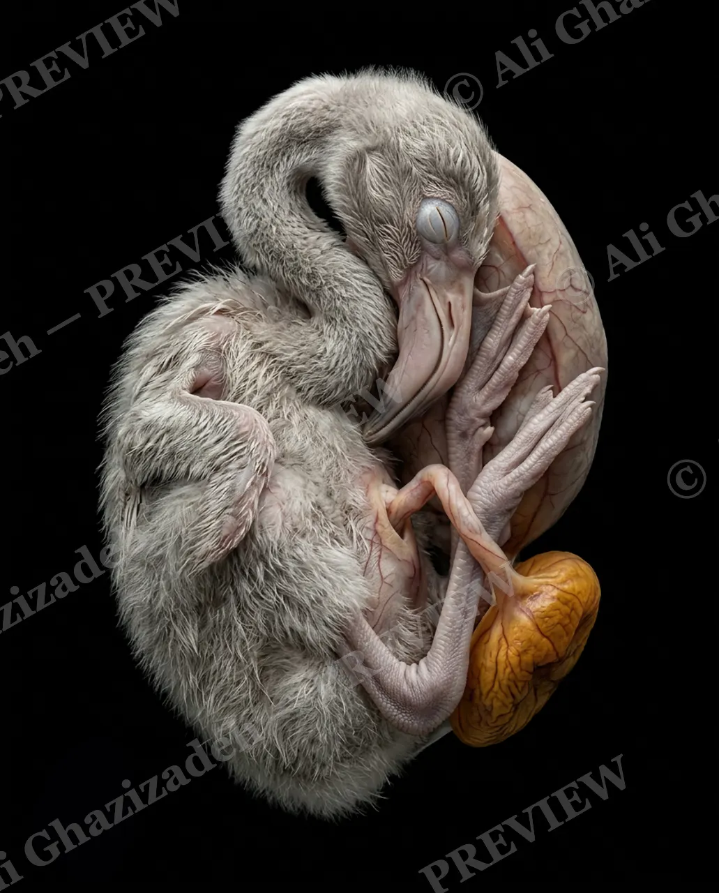 Not Yet Hatched — Not Pink Yet — Chicken artwork by Ali Ghazizadeh