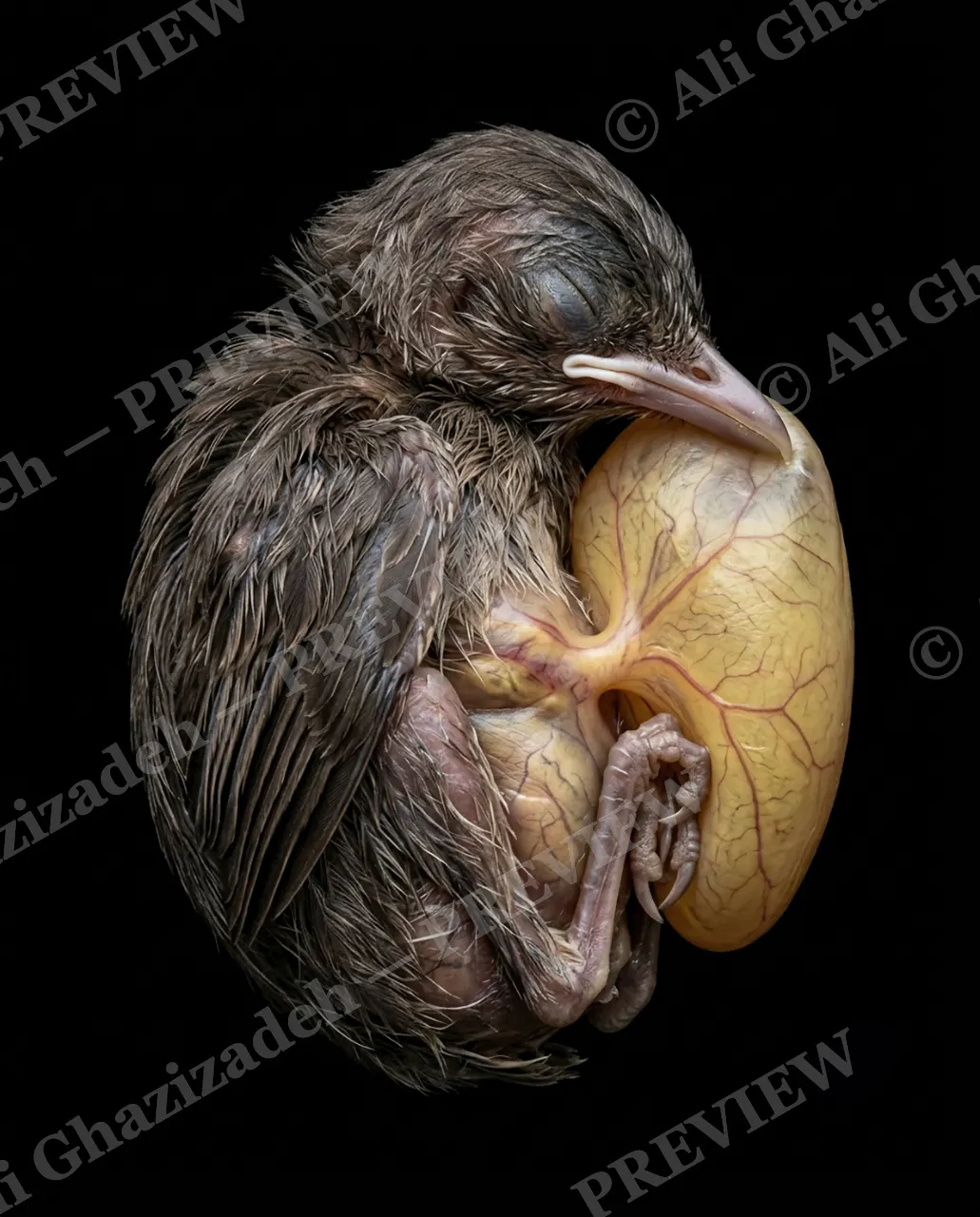 Not Yet Hatched — One More Nap — Chicken artwork by Ali Ghazizadeh