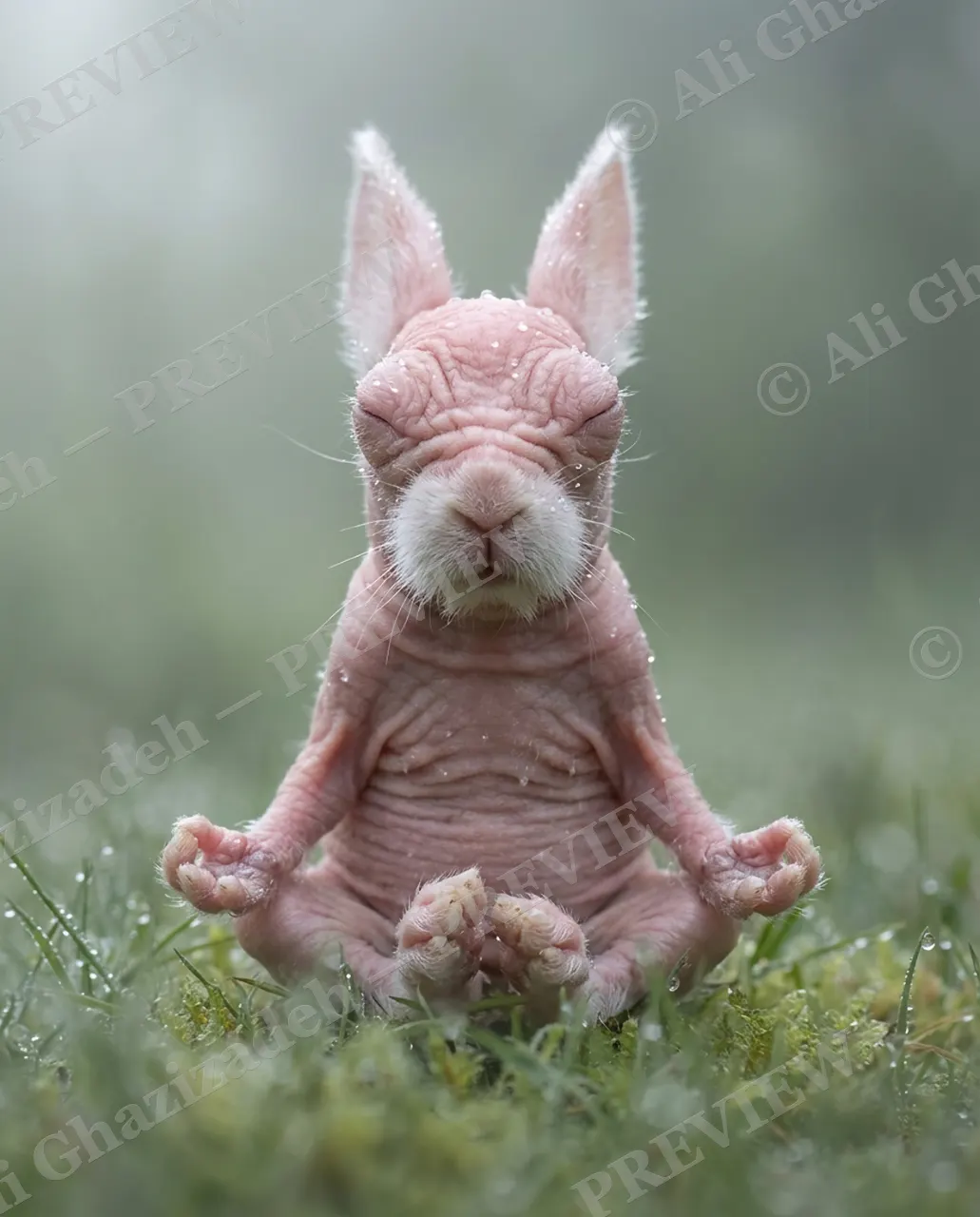 Enlightenment, Interrupted — Deep in Meditation — Rabbit artwork by Ali Ghazizadeh